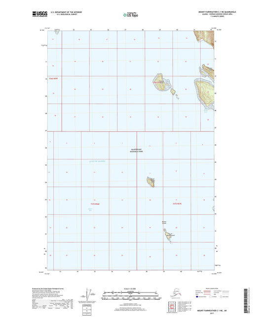 Mount Fairweather C-1 NE Alaska US Topo Map Image