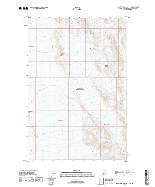 Mount Fairweather C-3 NE Alaska US Topo Map Image