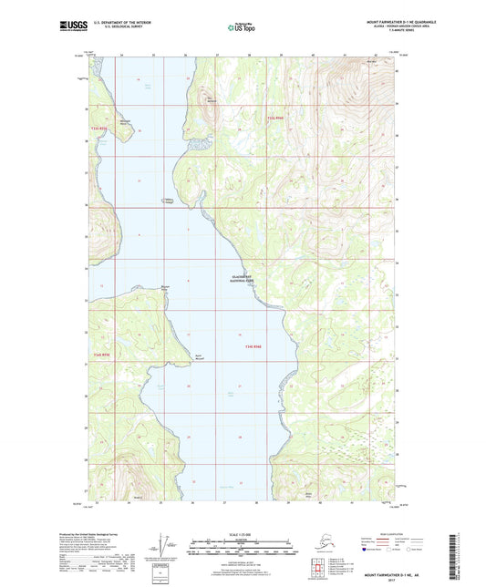 Mount Fairweather D-1 NE Alaska US Topo Map Image