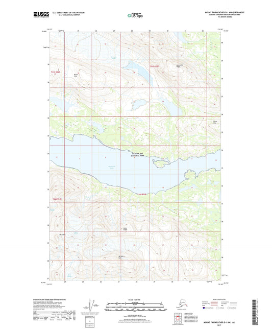 Mount Fairweather D-1 NW Alaska US Topo Map Image