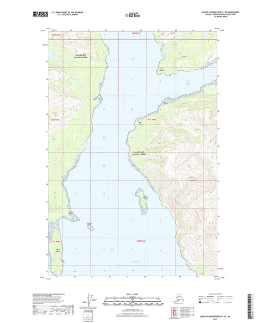 Mount Fairweather D-1 SE Alaska US Topo Map Image