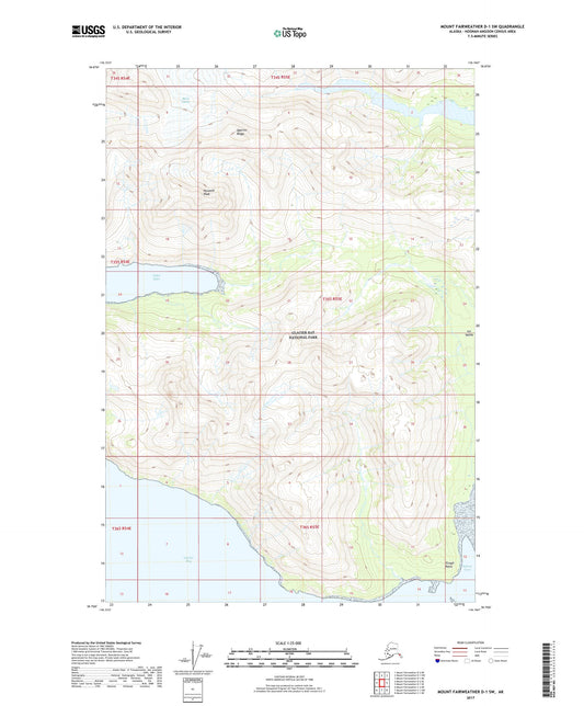 Mount Fairweather D-1 SW Alaska US Topo Map Image