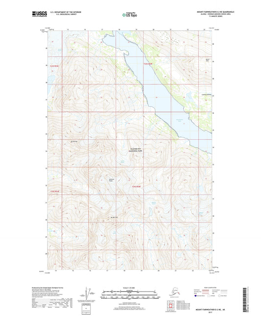 Mount Fairweather D-2 NE Alaska US Topo Map Image