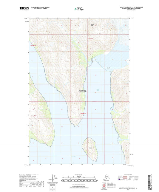 Mount Fairweather D-2 NW Alaska US Topo Map Image