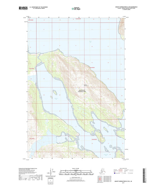 Mount Fairweather D-2 SW Alaska US Topo Map Image