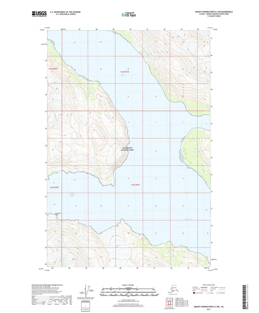 Mount Fairweather D-3 NW Alaska US Topo Map Image