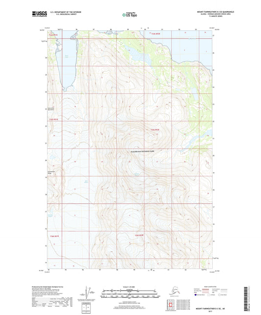 Mount Fairweather D-3 SE Alaska US Topo Map Image