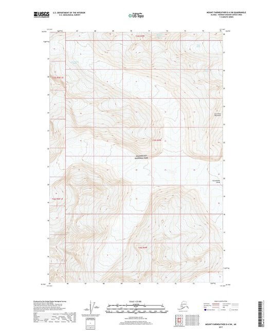 Mount Fairweather D-4 SW Alaska US Topo Map Image
