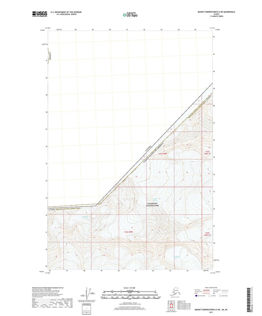 Mount Fairweather D-5 NE Alaska US Topo Map Image