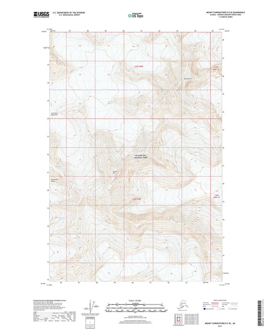 Mount Fairweather D-5 SE Alaska US Topo Map Image