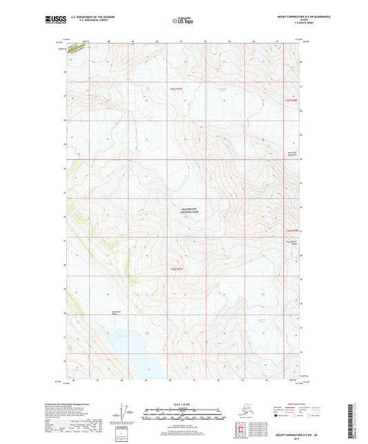 Mount Fairweather D-5 SW Alaska US Topo Map Image