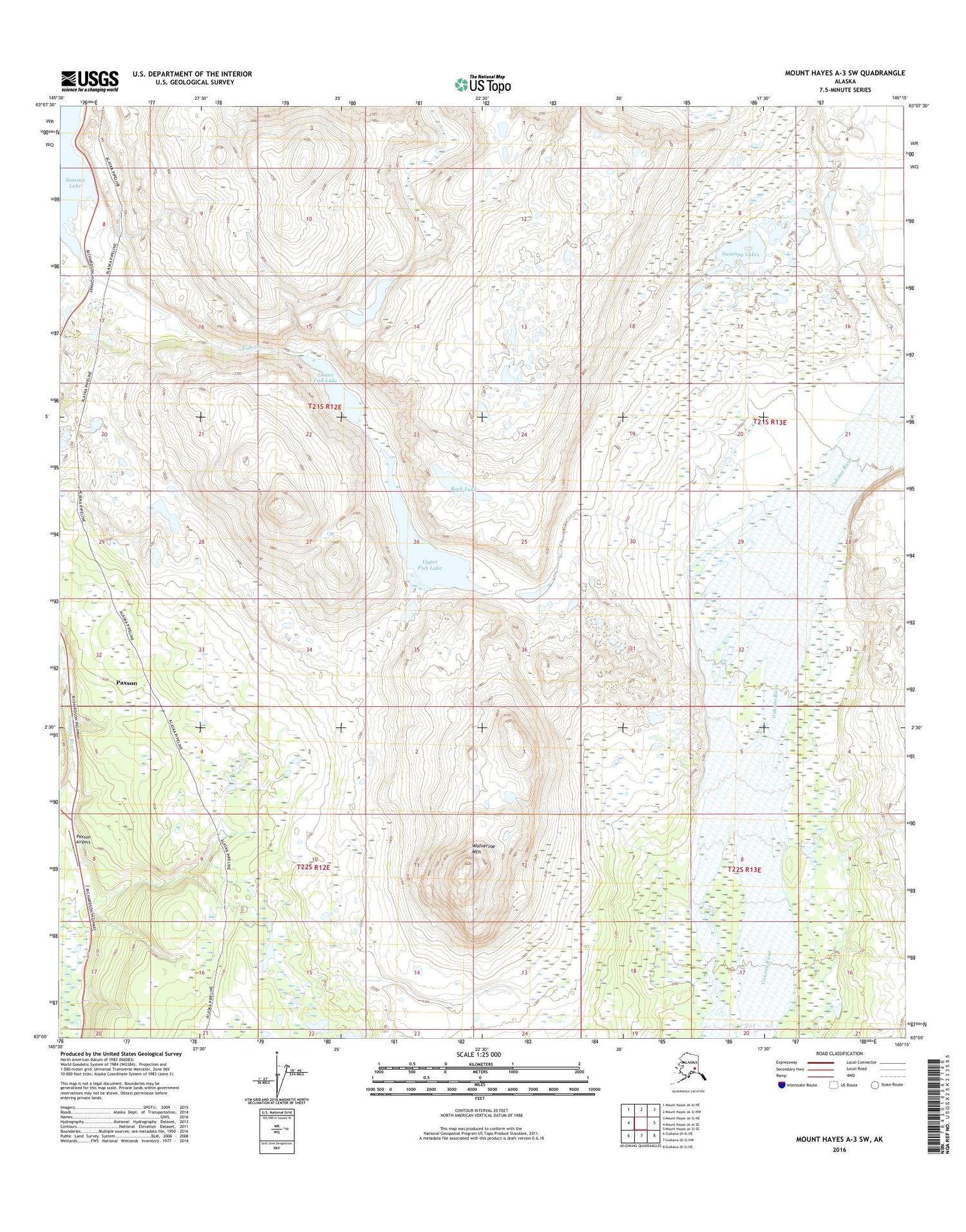 Mount Hayes A-3 SW Alaska US Topo Map Image
