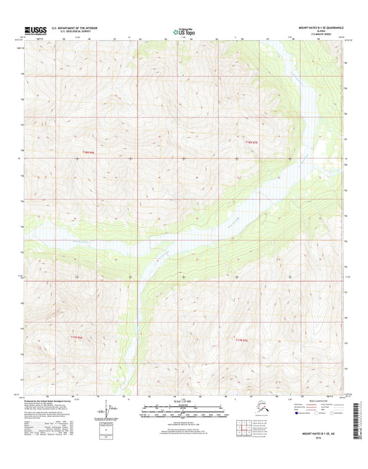 Mount Hayes B-1 SE Alaska US Topo Map Image