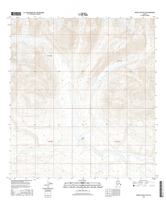 Mount Hayes B-5 SE Alaska US Topo Map Image