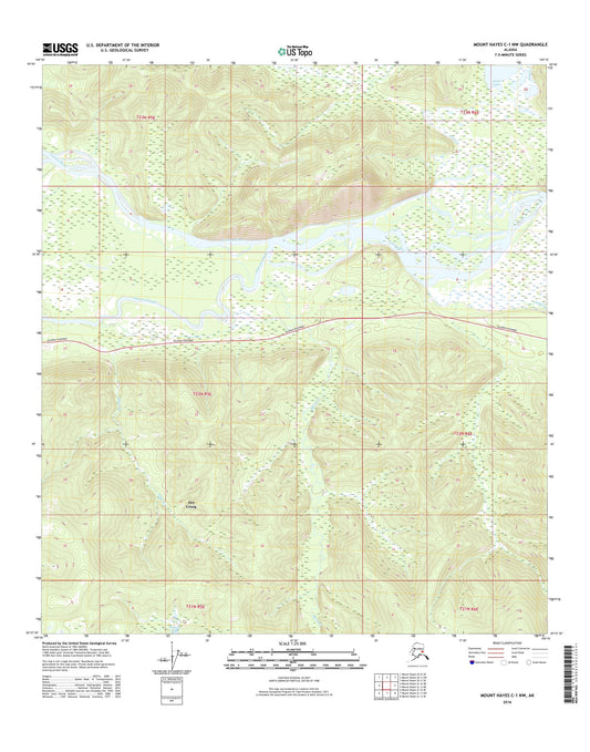 Mount Hayes C-1 NW Alaska US Topo Map Image
