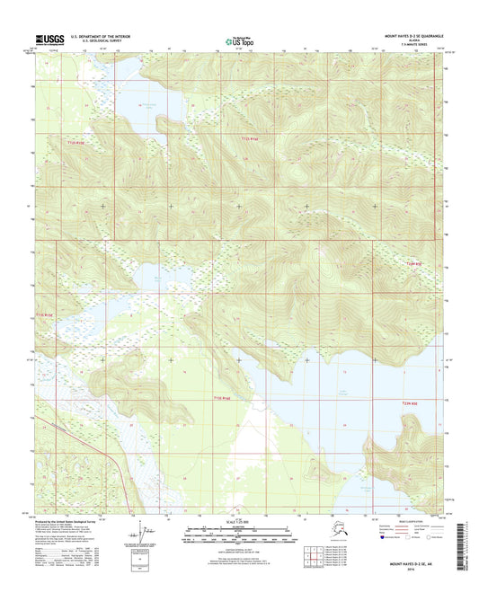 Mount Hayes D-2 SE Alaska US Topo Map Image