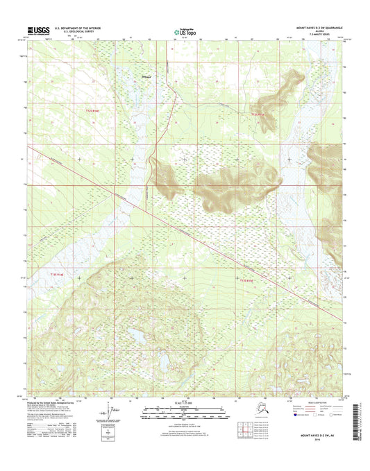 Mount Hayes D-2 SW Alaska US Topo Map Image