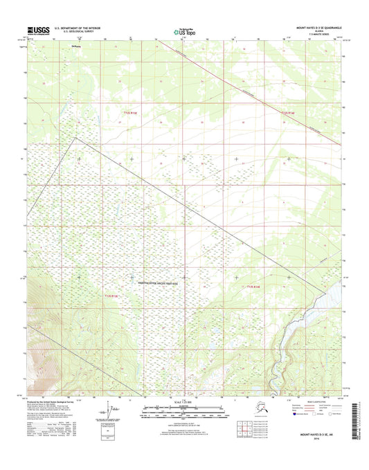 Mount Hayes D-3 SE Alaska US Topo Map Image