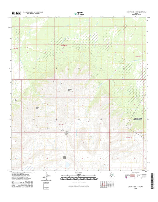 Mount Hayes D-3 SW Alaska US Topo Map Image