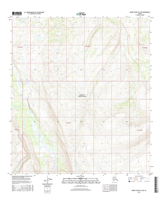 Mount Hayes D-5 SW Alaska US Topo Map Image
