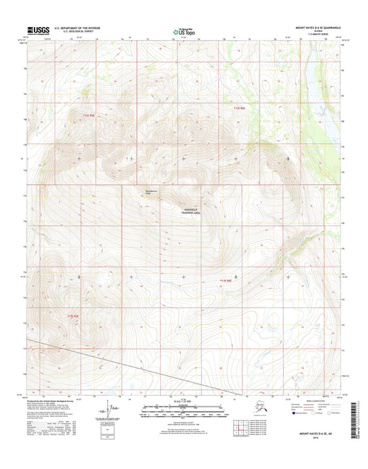 Mount Hayes D-6 SE Alaska US Topo Map Image
