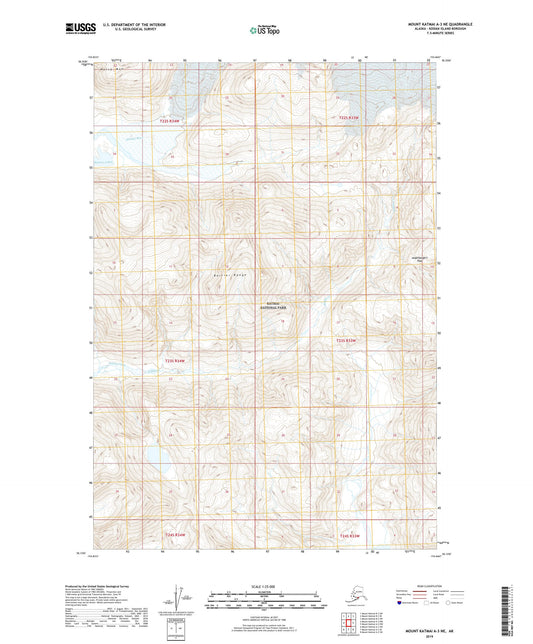 Mount Katmai A-3 NE Alaska US Topo Map Image