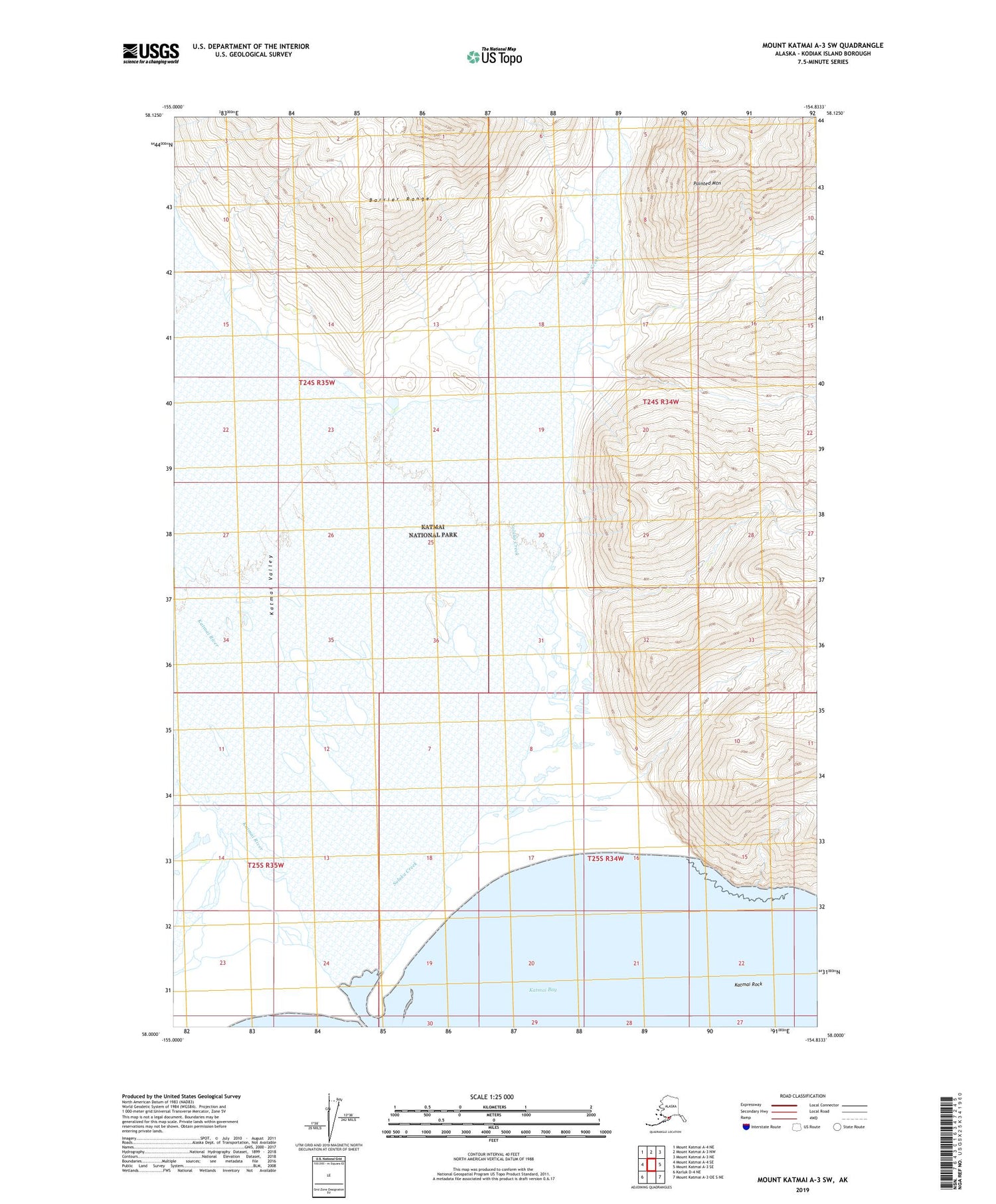 Mount Katmai A-3 SW Alaska US Topo Map Image