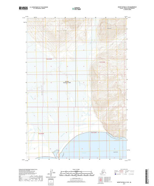 Mount Katmai A-3 SW Alaska US Topo Map Image