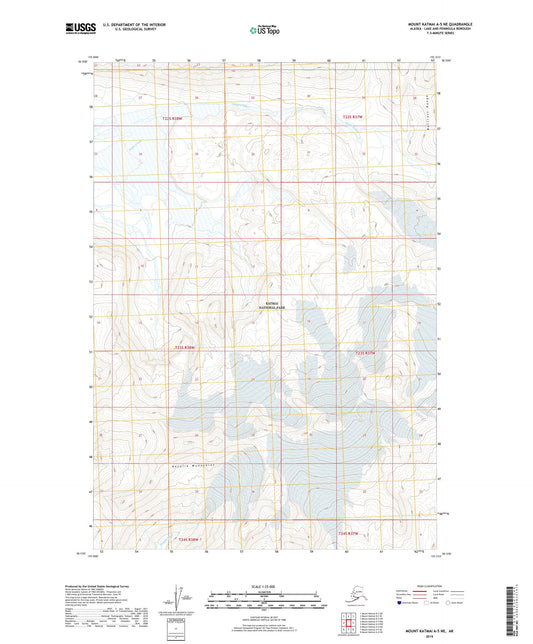 Mount Katmai A-5 NE Alaska US Topo Map Image