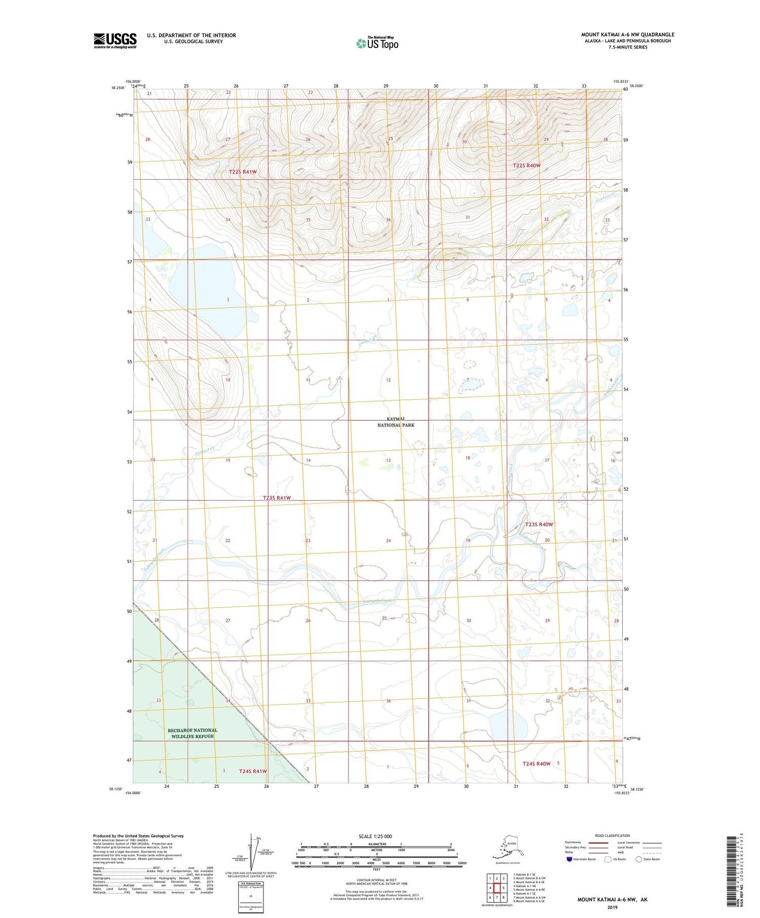 Mount Katmai A-6 NW Alaska US Topo Map Image