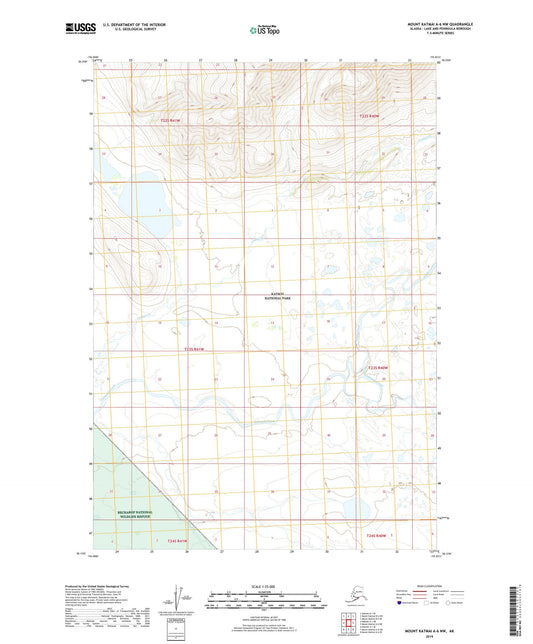 Mount Katmai A-6 NW Alaska US Topo Map Image