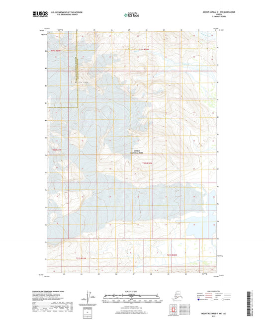 Mount Katmai B-1 NW Alaska US Topo Map Image