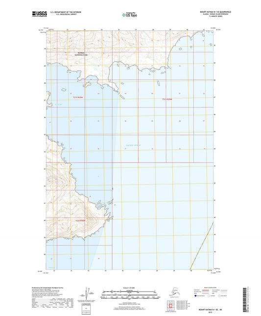 Mount Katmai B-1 SE Alaska US Topo Map Image