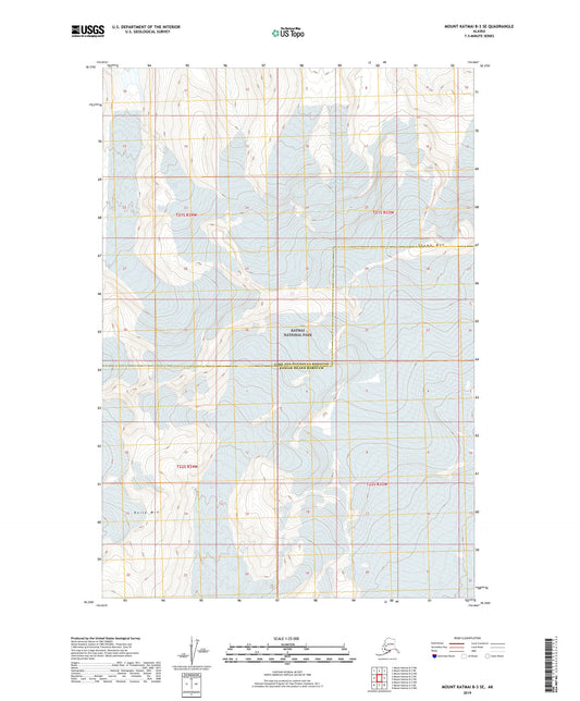Mount Katmai B-3 SE Alaska US Topo Map Image