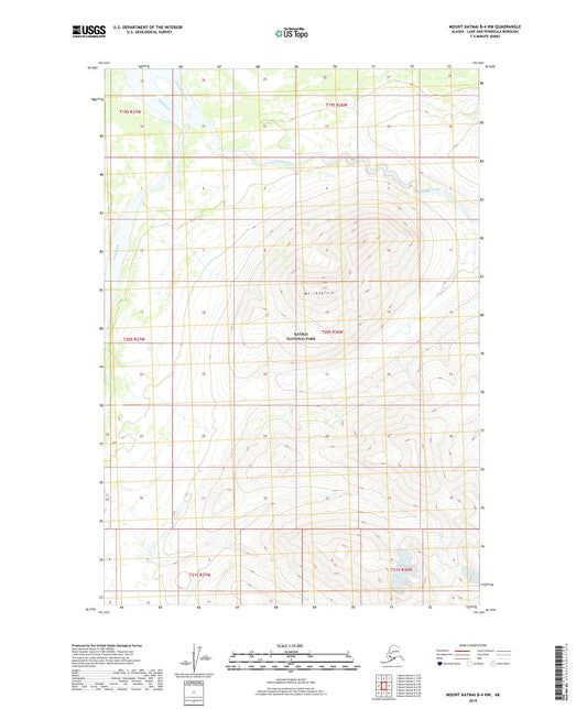 Mount Katmai B-4 NW Alaska US Topo Map Image