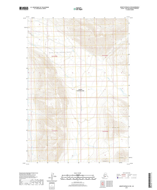 Mount Katmai B-4 SW Alaska US Topo Map Image