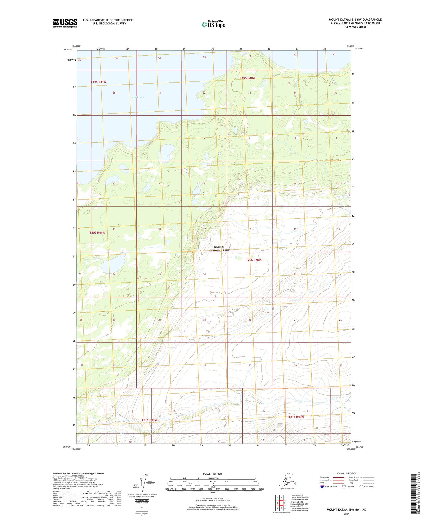 Mount Katmai B-6 NW Alaska US Topo Map Image