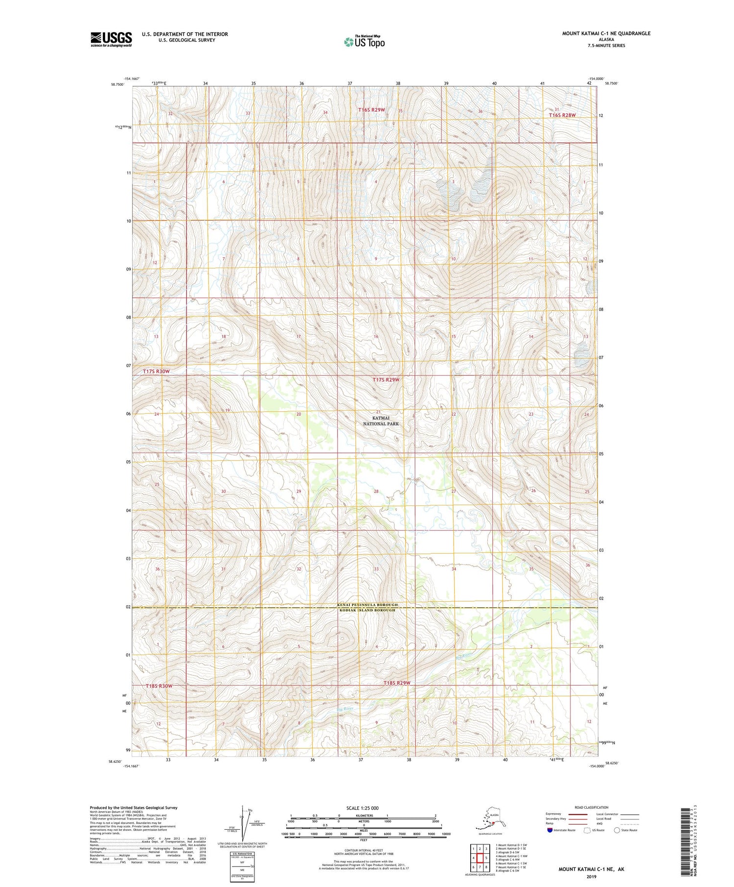 Mount Katmai C-1 NE Alaska US Topo Map Image