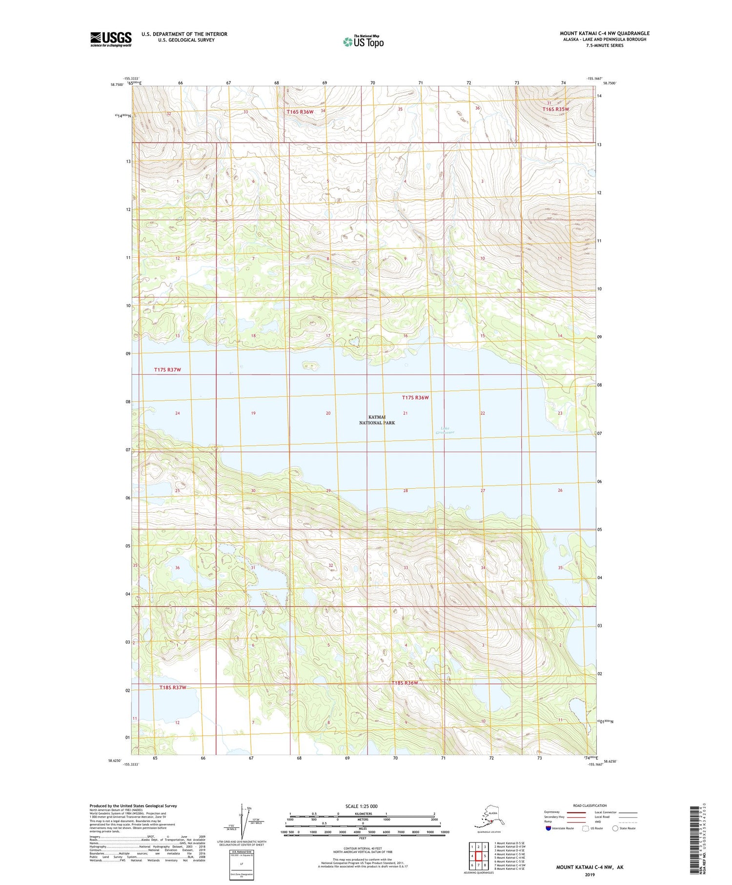 Mount Katmai C-4 NW Alaska US Topo Map Image