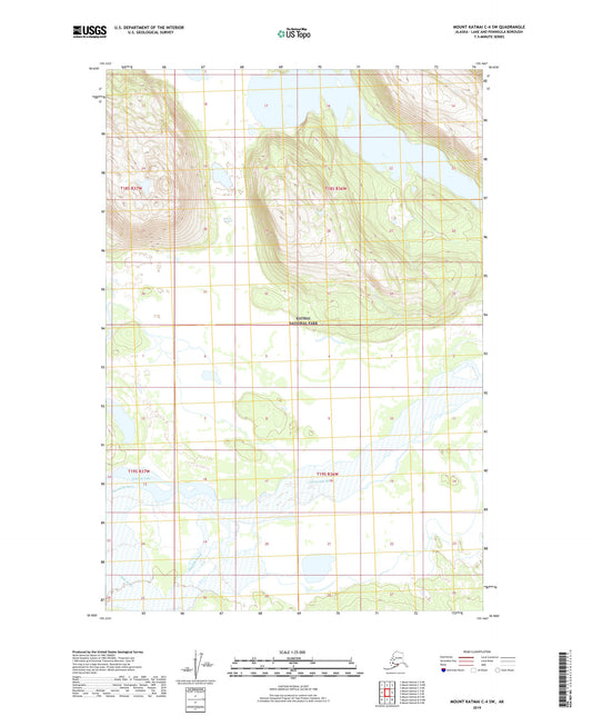 Mount Katmai C-4 SW Alaska US Topo Map Image