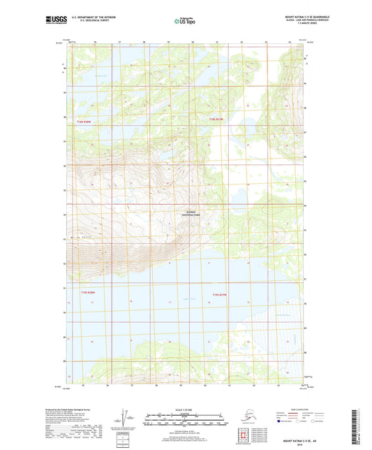 Mount Katmai C-5 SE Alaska US Topo Map Image