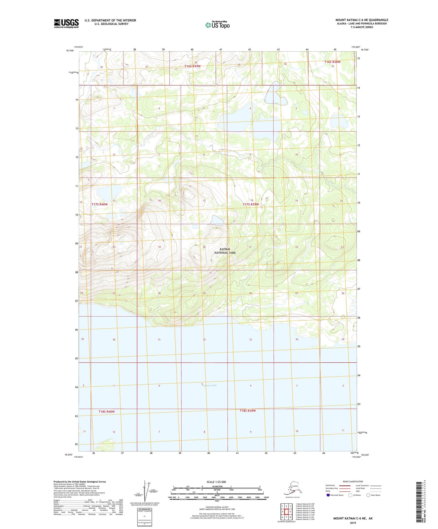 Mount Katmai C-6 NE Alaska US Topo Map Image