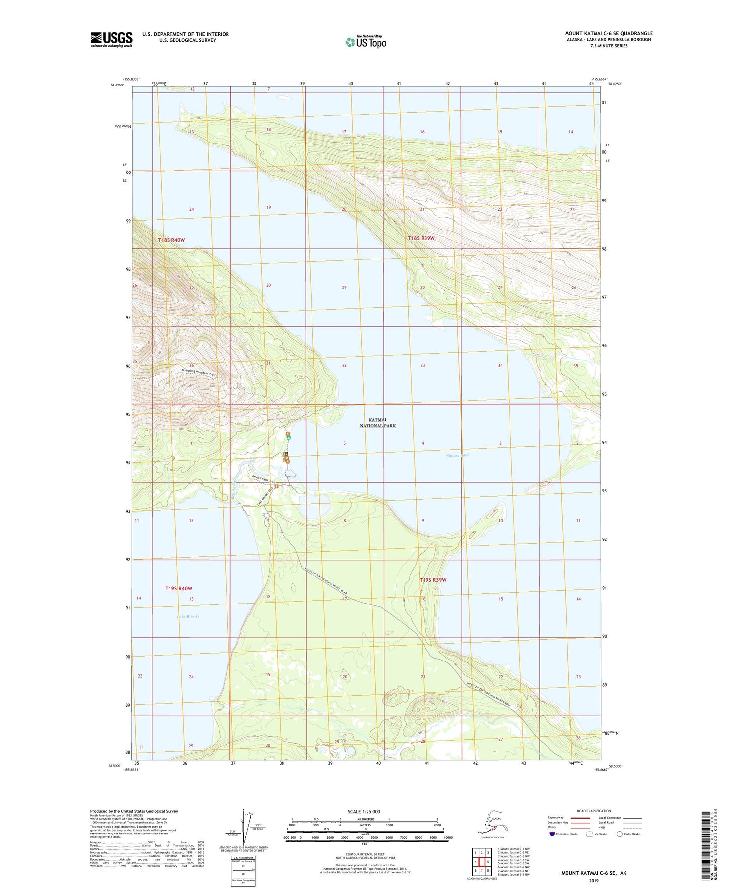 Mount Katmai C-6 SE Alaska US Topo Map Image