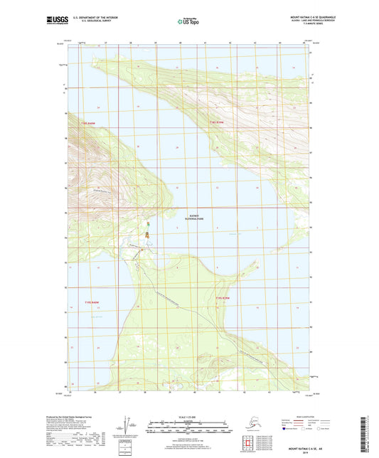 Mount Katmai C-6 SE Alaska US Topo Map Image
