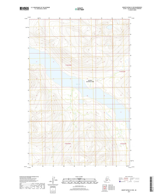 Mount Katmai D-3 NW Alaska US Topo Map Image