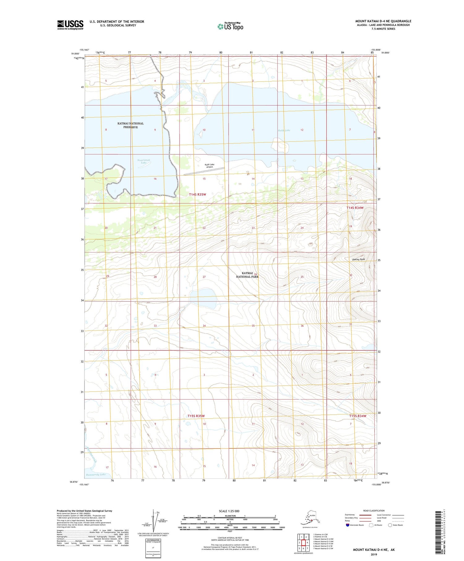 Mount Katmai D-4 NE Alaska US Topo Map Image
