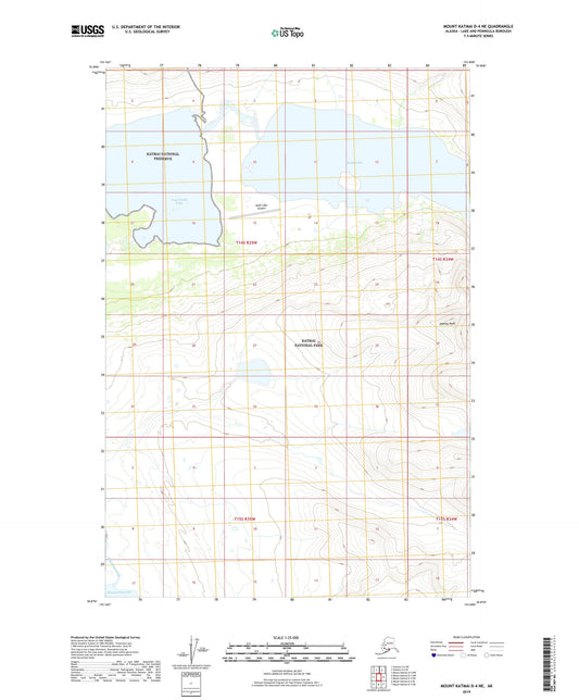 Mount Katmai D-4 NE Alaska US Topo Map Image
