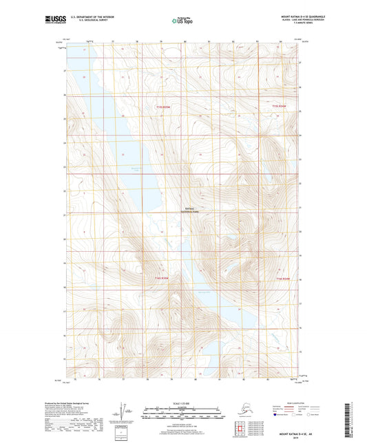 Mount Katmai D-4 SE Alaska US Topo Map Image