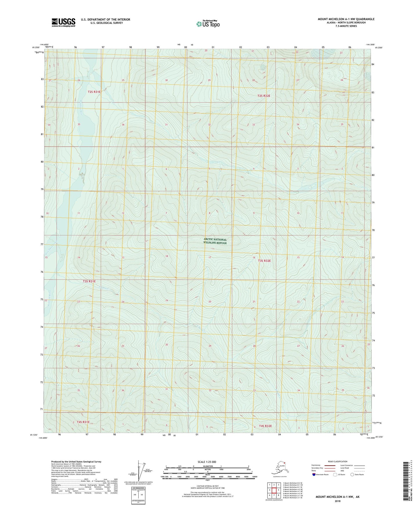 Mount Michelson A-1 NW Alaska US Topo Map Image