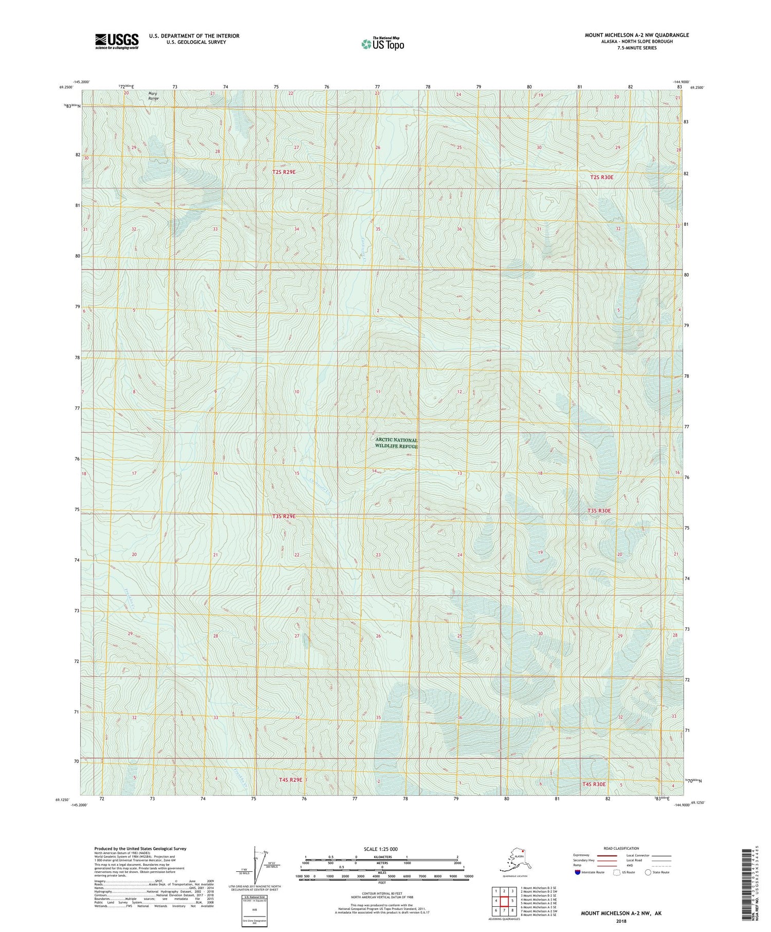 Mount Michelson A-2 NW Alaska US Topo Map Image